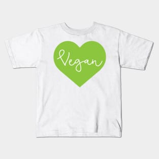 Green Vegan Heart Kids T-Shirt